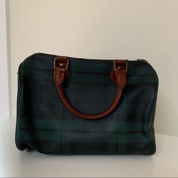Vintage Polo Ralph Lauren Blackwatch Green Check Speedy Bag - Picture 13 of 14